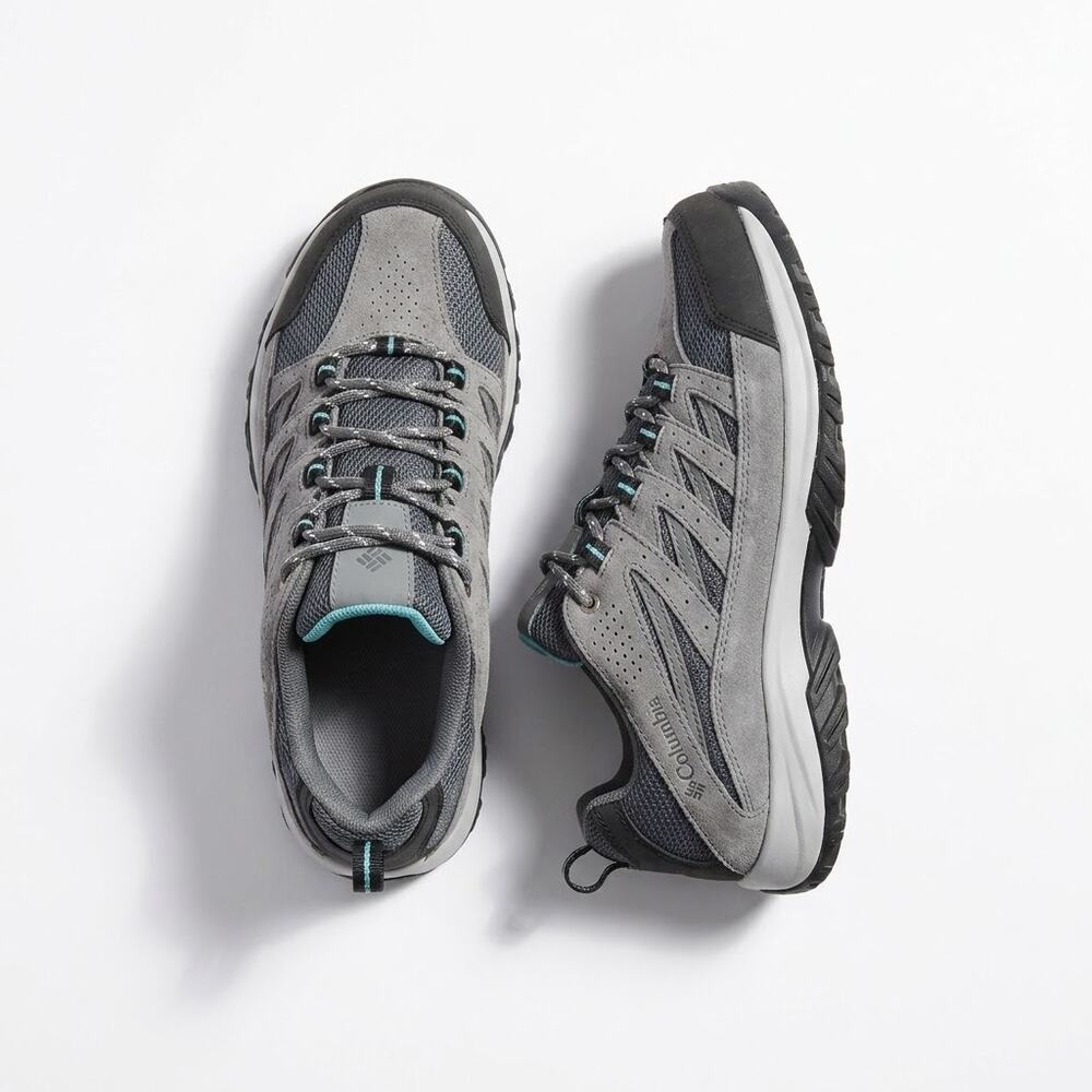 Columbia Suede Mesh Redmond V2 Hiking Shoe Gray Teal Low Top Womens 8